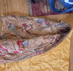 Vintage Canvas Hunting Sleeping Bag – Game Bird Flannel Lining – 1960s/70s Retro